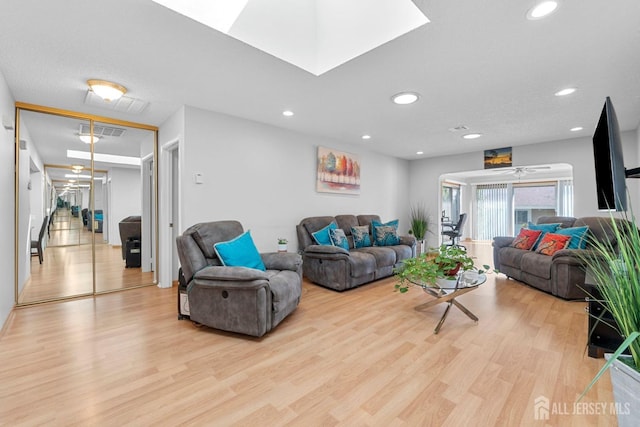 375-C Duranta Plz, Monroe, NJ 08831 - living room with light wood-style flooring, recessed lighting, and a skylight