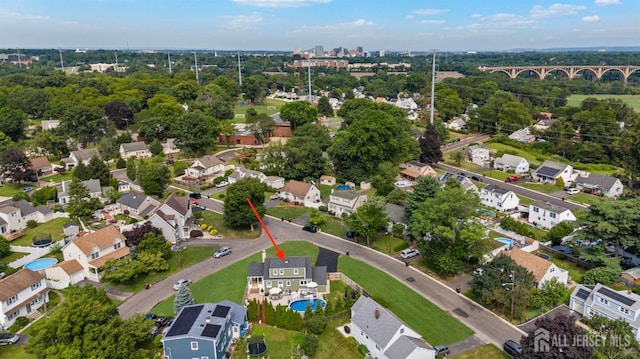 11 Stockton Rd, New Brunswick, NJ 08901 - aerial view of property and surrounding area with a notable bridge and nearby suburban area