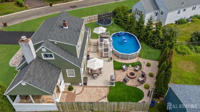 11 Stockton Rd, New Brunswick, NJ 08901 - view from above of property featuring a pool area
