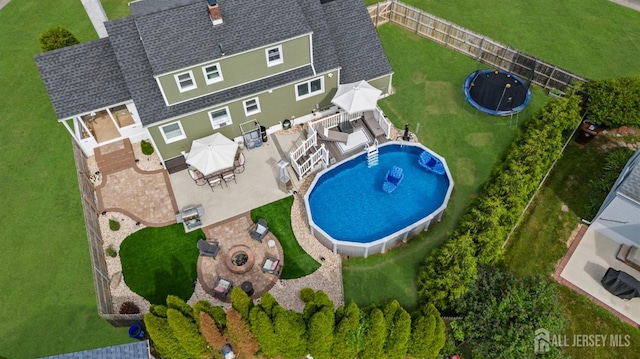 11 Stockton Rd, New Brunswick, NJ 08901 - drone / aerial view of a pool
