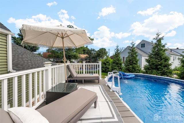 11 Stockton Rd, New Brunswick, NJ 08901 - swimming pool featuring a wooden deck and an outdoor living space
