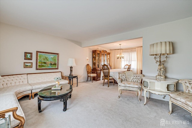 31 Riverview Ter, Hillsborough, NJ 08844 - living room with a chandelier and light colored carpet