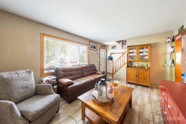 86 Lawrence St, Fords, NJ 08863 - living area featuring light wood-style floors and stairs