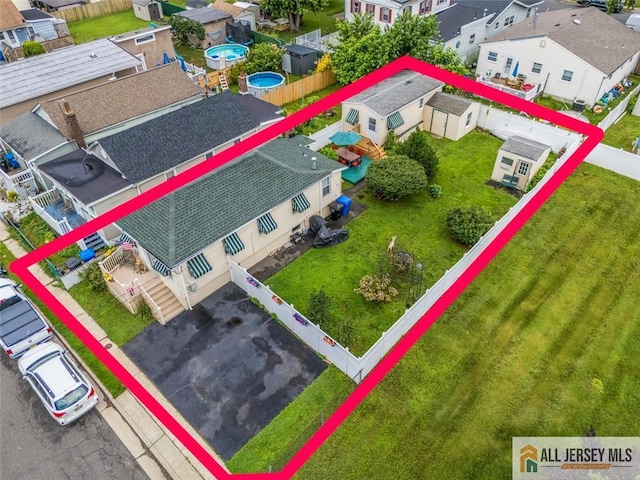 77 Navesink Ave, Middletown, NJ 07748 - aerial perspective of suburban area with property parcel outlined