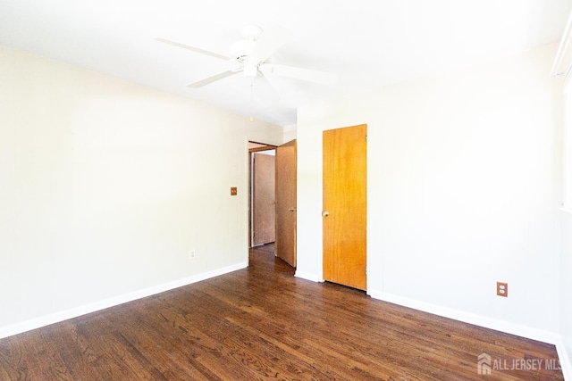 28 Beechwood Ave, Edison, NJ 08837 - unfurnished room with dark wood finished floors, baseboards, and a ceiling fan
