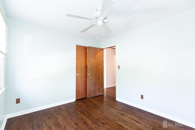 28 Beechwood Ave, Edison, NJ 08837 - unfurnished bedroom with wood finished floors, baseboards, and a ceiling fan