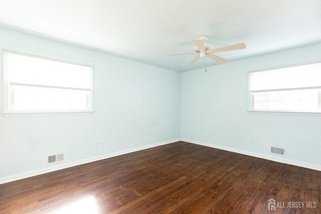 28 Beechwood Ave, Edison, NJ 08837 - unfurnished room featuring dark wood finished floors, a ceiling fan, and baseboards