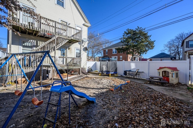 view of play area featuring fence