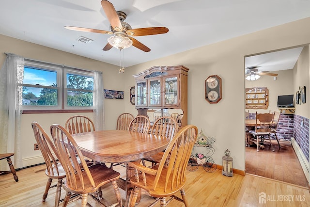 700 Sunbrite Ln, Piscataway, NJ 08854 - dining space featuring a ceiling fan and light wood finished floors