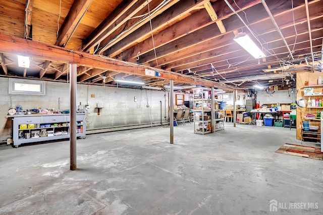 700 Sunbrite Ln, Piscataway, NJ 08854 - basement with a workshop area
