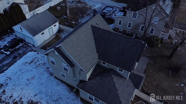 view of snowy aerial view