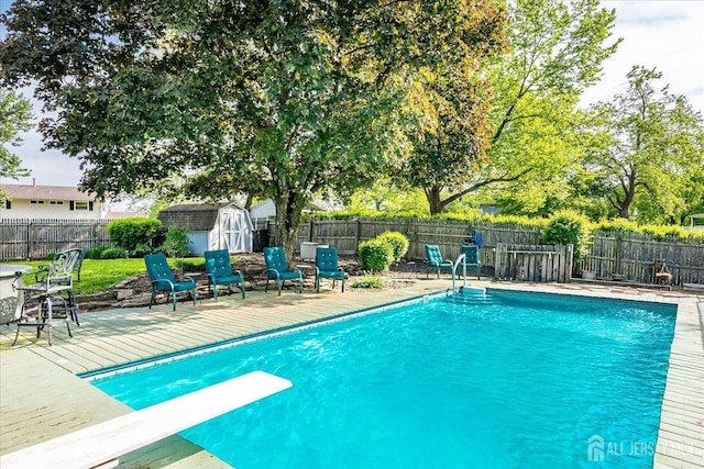 40 Hastings Rd, South Brunswick, NJ 08824 - view of pool featuring a fenced backyard, a diving board, and a patio area