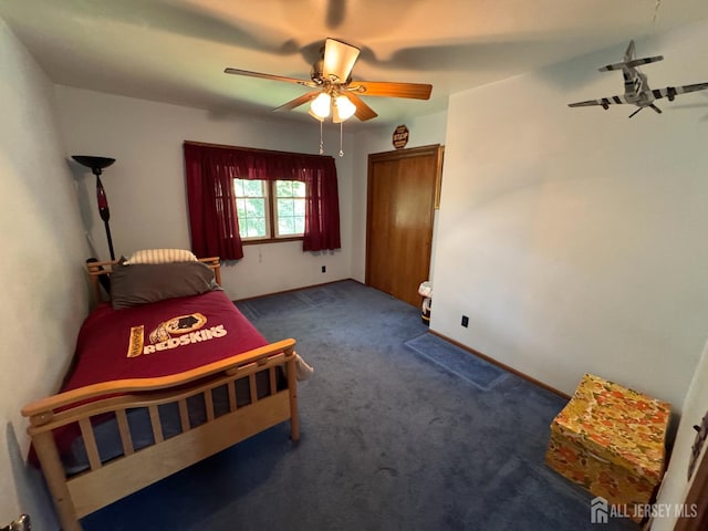 32 Gere Pl, Fanwood, NJ 07023 - bedroom featuring carpet floors and a ceiling fan