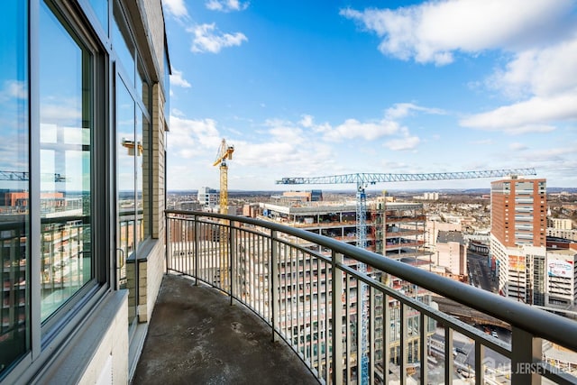 balcony with a city view