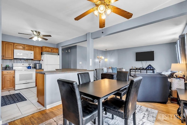 557 Howard Ave, Middlesex, NJ 08846 - dining area featuring ceiling fan and light wood-style floors