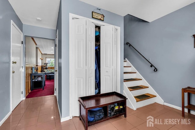 557 Howard Ave, Middlesex, NJ 08846 - stairs with tile patterned floors and baseboards