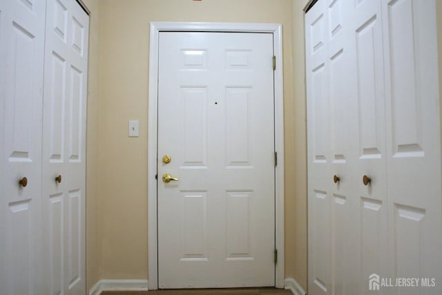 entryway with baseboards