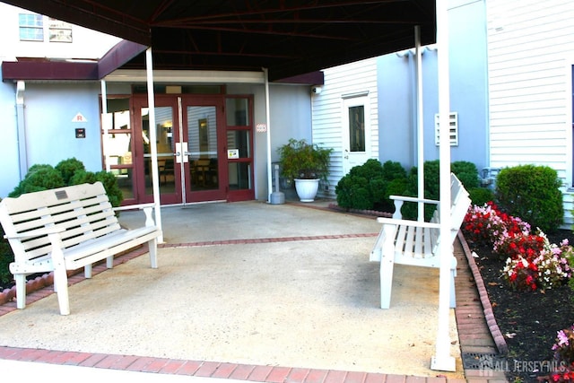 view of patio / terrace featuring french doors