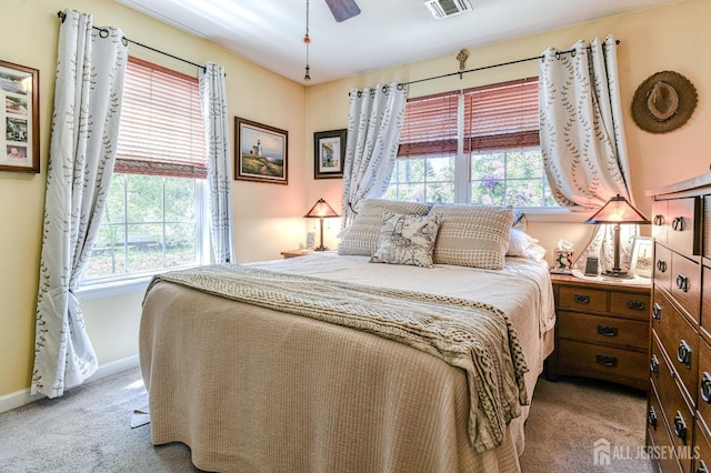 312 Bunnell Pl, Lacey, NJ 08731 - bedroom featuring light carpet, multiple windows, baseboards, and ceiling fan