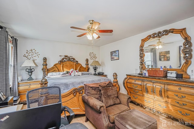 220 Raritan St, South Amboy, NJ 08879 - bedroom with wood finished floors and a ceiling fan