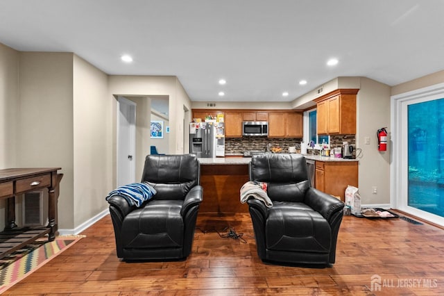 473 E Sayre Dr, Middlesex, NJ 08540 - living room with hardwood / wood-style floors and recessed lighting