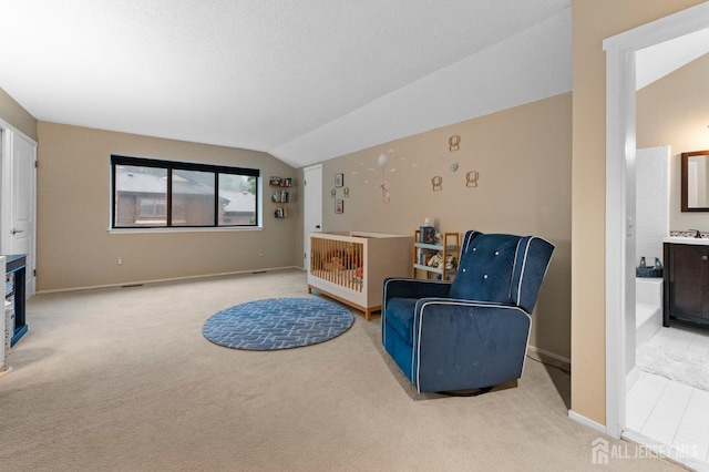 473 E Sayre Dr, Middlesex, NJ 08540 - sitting room with carpet flooring and vaulted ceiling