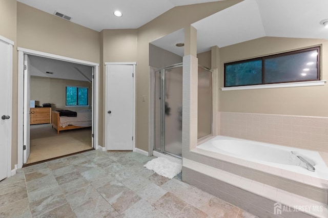 473 E Sayre Dr, Middlesex, NJ 08540 - full bathroom with connected bathroom, a bath, and a stall shower