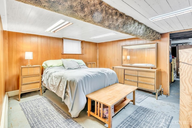 21 Suydam Ave, Edison, NJ 08817 - bedroom with wood walls and concrete flooring