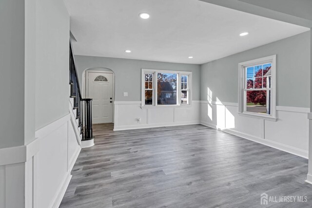 interior space featuring wood-type flooring