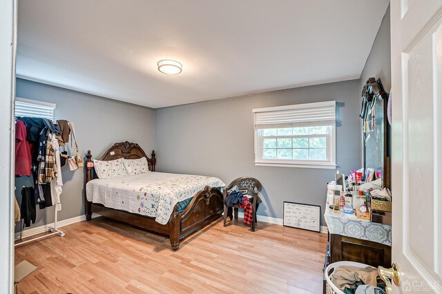 bedroom featuring light hardwood / wood-style flooring