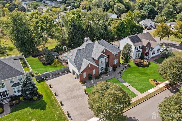 aerial view with a residential view