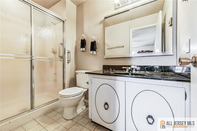159 Pitman Rd Unit C, Monroe, NJ 08831 - full bath with tile patterned floors, vanity, toilet, and a shower stall
