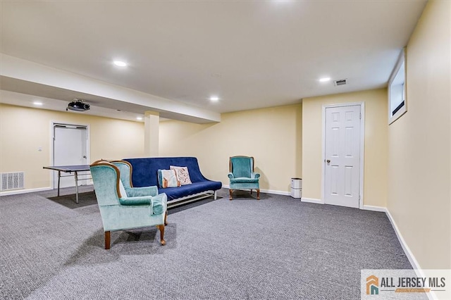 907 Maple Hill Dr Unit 907, Woodbridge Proper, NJ 07095 - sitting room featuring carpet and recessed lighting