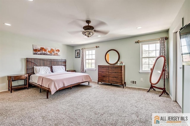 907 Maple Hill Dr Unit 907, Woodbridge Proper, NJ 07095 - bedroom with carpet, recessed lighting, and a ceiling fan