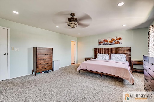 907 Maple Hill Dr Unit 907, Woodbridge Proper, NJ 07095 - bedroom featuring recessed lighting, carpet, and a ceiling fan