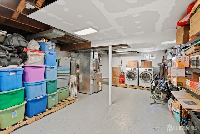 315 D St, Middlesex, NJ 08846 - basement with washer and dryer and heating unit