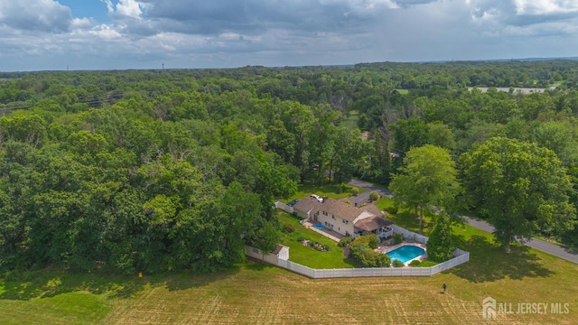 101 Weston Rd, Franklin, NJ 08873 - aerial view of property and surrounding area with a heavily wooded area and a pool area