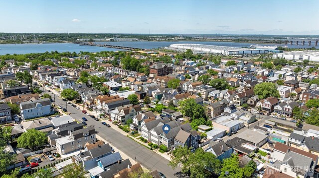 183 State St, Perth Amboy, NJ 08861 - aerial perspective of suburban area featuring a notable bridge and a large body of water