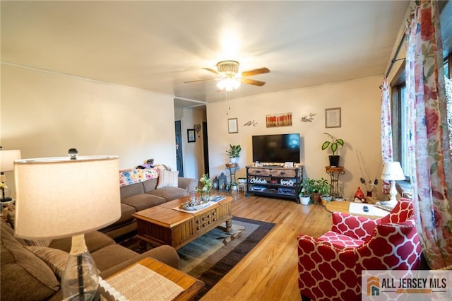 7 Cornell Rd, Old Bridge, NJ 08859 - living room with a ceiling fan and wood finished floors