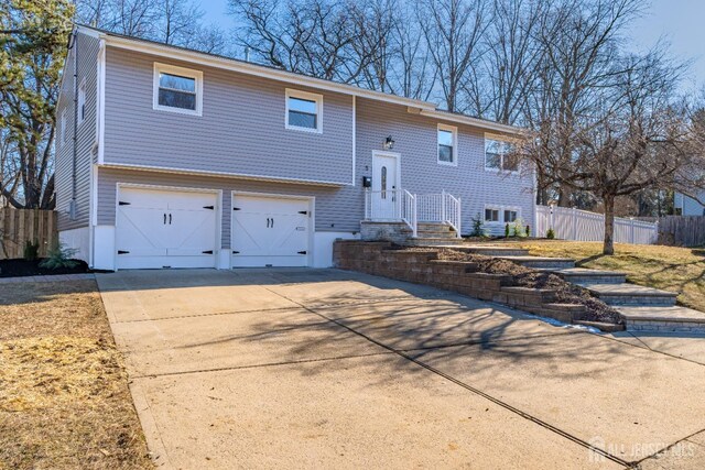 bi-level home with a garage