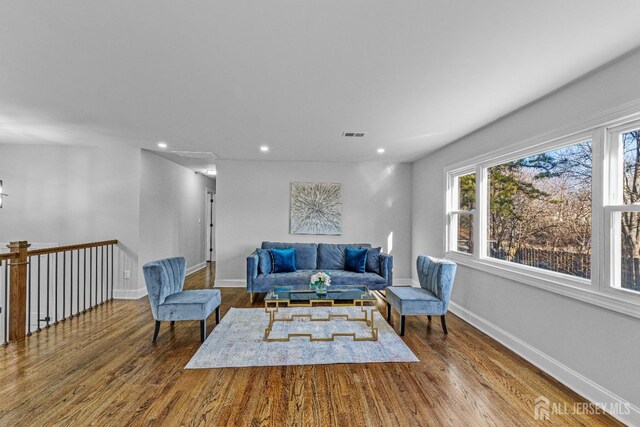 living room featuring hardwood / wood-style flooring