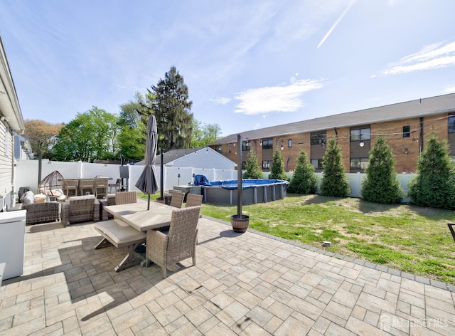 7 Kenneth Ave, Sayreville, NJ 08859 - view of patio featuring an outdoor hangout area, outdoor dining area, and a fenced backyard