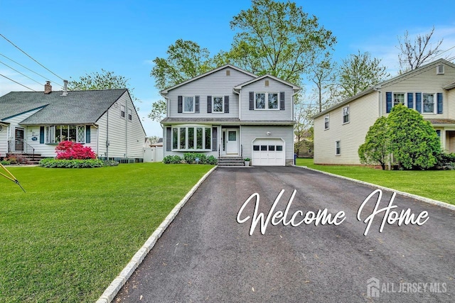 96 Chain O Hills Rd, Iselin, NJ 08830 - traditional-style house with driveway, an attached garage, and a front yard