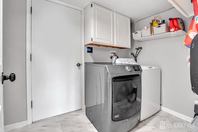 96 Chain O Hills Rd, Iselin, NJ 08830 - washroom featuring washing machine and clothes dryer, cabinet space, and light marble finish floors