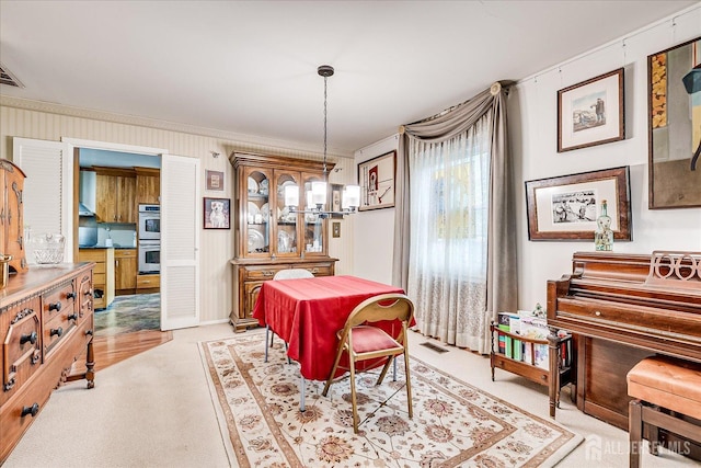27 Landry Rd, Franklin Twsp, NJ 08873 - dining space featuring ornamental molding and carpet flooring