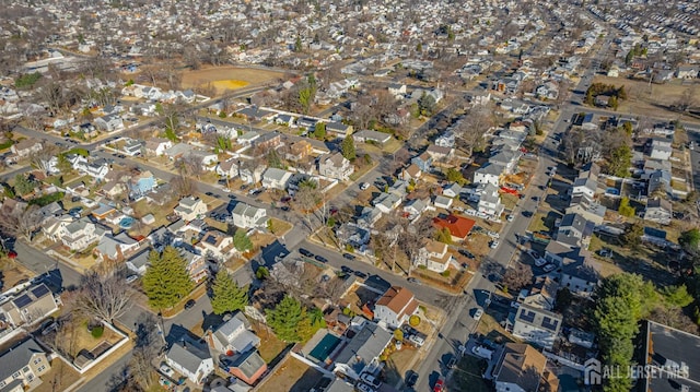 aerial view with a residential view