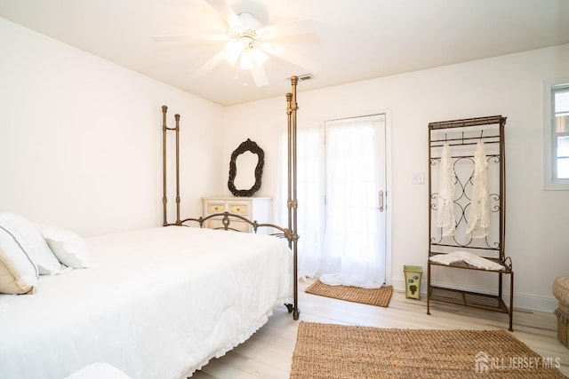 105 Recklesstown Way, Chesterfield, NJ 08515 - bedroom featuring baseboards, a ceiling fan, light wood finished floors, and visible vents