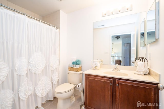105 Recklesstown Way, Chesterfield, NJ 08515 - full bathroom featuring vanity, toilet, tile patterned floors, a shower with curtain, and visible vents