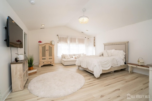 105 Recklesstown Way, Chesterfield, NJ 08515 - bedroom with light wood-style floors and lofted ceiling