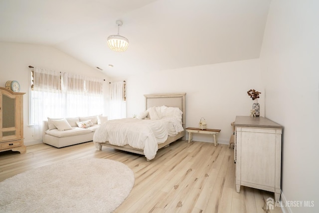 105 Recklesstown Way, Chesterfield, NJ 08515 - bedroom with light wood-style floors, baseboards, and lofted ceiling